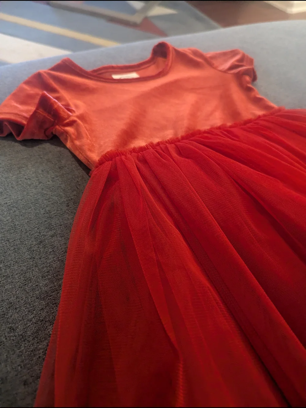 Taylor Joelle Girls' Red Velvet & Tulle Party Dress